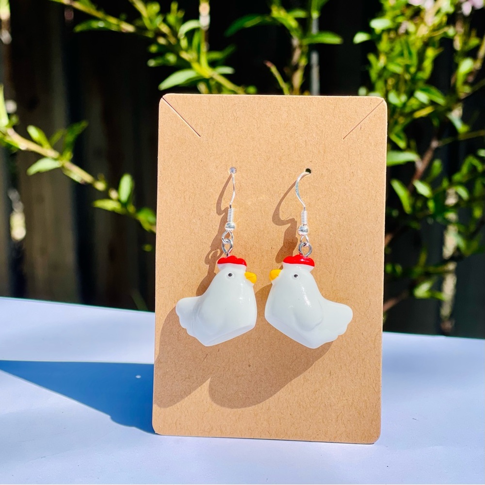 Chicken Dangle Earrings